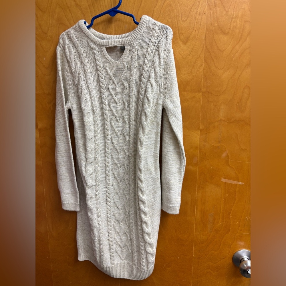 The Children's Place Cream Cable Knit Turtleneck Dress